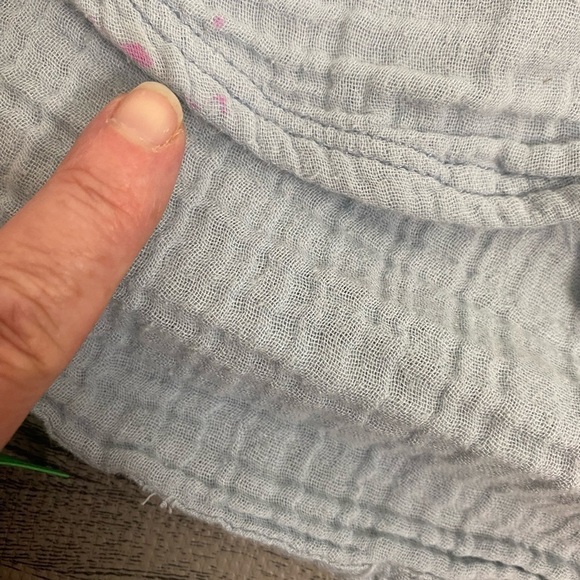 We The Free “Full of Light” Cropped Misty Blue Short Sleeve Textured Top - Picture 8 of 15